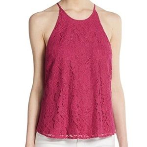 Joie cualli B Lace Halter Top In fuschia